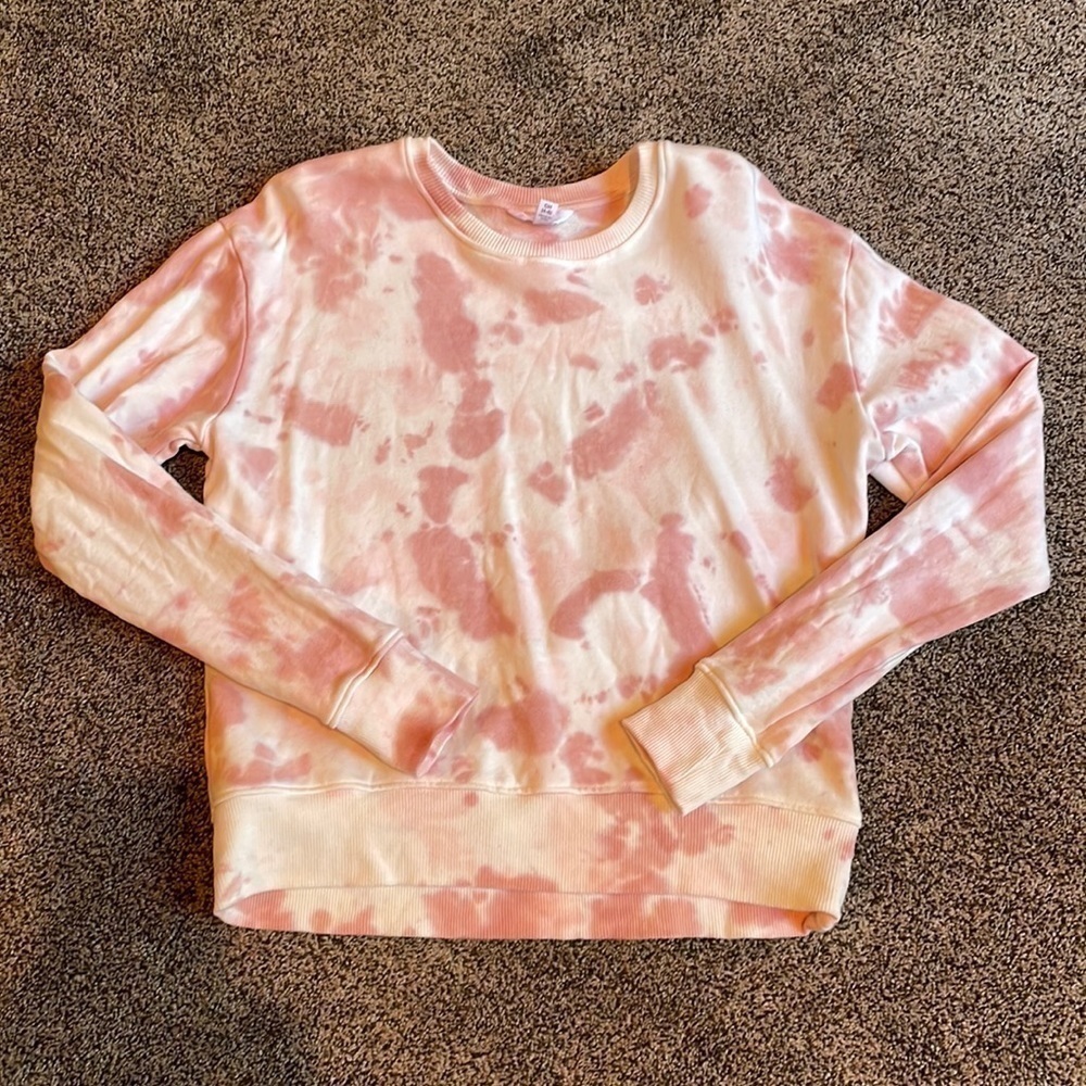 Time and Tru Pink Tie Dye Long Sleeve Crewneck Sweatshirt Small NWOT